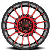 Moto Metal MO807 22x10 -18 8x170mm 125.1mm Gloss Black Machined-Red Tint