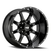Moto Metal MO970 20x10 -24 6x135mm 106.1mm Gloss Black Milled Rivets