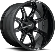 Moto Metal MO970 18x10 -24 6x135mm 106.1mm Gloss Black Milled Spokes-Moto Metal on Lip