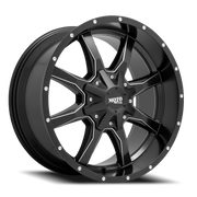 Moto Metal MO970 16x8 +0 6x120mm 78.1mm Semi Gloss Black Milled Spoke-Milled Rivets