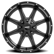 Moto Metal MO970 16x8 +0 6x120mm 78.1mm Semi Gloss Black Milled Spoke-Milled Rivets