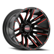 Moto Metal MO978 20x12 -44 6x135mm 87.1mm Satin Black Machined-Red Clear Coat