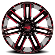 Moto Metal MO978 20x10 -24 8x165.1mm 125.5mm Satin Black Machined-Red Clear Coat