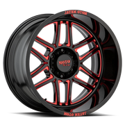Moto Metal MO992 20x10 -18 6x139.7mm 106.25mm Gloss Black Red Tint