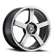 Motegi MR116 FS5 18x8 +45 5x107.95mm 72.56mm Dark Silver Machined Flange