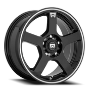 Motegi MR116 FS5 15x6.5 +40 5x100mm 72.6mm Gloss Black Machined Flange