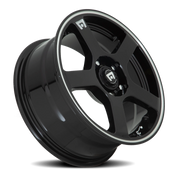 Motegi MR116 FS5 15x6.5 +40 5x100mm 72.6mm Gloss Black Machined Flange