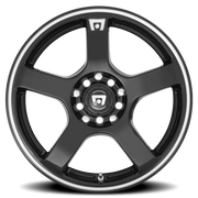 Motegi MR116 FS5 18x8 +45 5x114.3mm 74.1mm Gloss Black Machined Flange