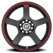 Motegi MR116 FS5 18x8 +45 5x105mm 72.56mm Matte Black Red Stripe