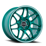 Motegi MR158 Tsubaki 18x9.5 +40 5x100mm 56.15mm Hokkaido Green Machined Lip