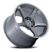 Motegi MR159 Battle V 17x8.5 +45 5x114.3mm 72.56mm Gunzilla Machined Lip Stripe
