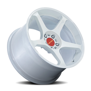 Motegi MR159 Battle V 18x10.5 +35 5x114.3mm 72.56mm Matsuri White Pearl Machined Lip Stripe