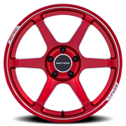 Motegi MR160 Battle VI 18x9.5 +25 5x114.3mm 72.56mm Cherry Red Metallic Machined Lip