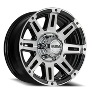 Ultra Machine Trailer 226 15x6 +0 5x114.3mm 81.5mm Gloss Black Diamond Cut Face-Clear Coat