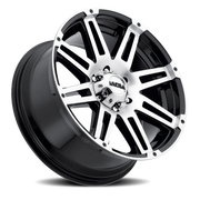 Ultra Machine 226 17x8.5 +12 6x139.7mm 106.1mm Gloss Black Diamond Cut Face-Clear Coat