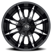 Vision 423 18x9 +12 6x139.7mm 106.2mm Gloss Black Machined Face