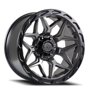 Lock Offroad Matrix 22x10 -18 5x127mm 87.1mm Matte Grey Matte Black Ring