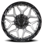 Lock Offroad Matrix 22x10 -18 5x127mm 87.1mm Matte Grey Matte Black Ring
