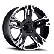 Ultra Maverick 234/235 18x9 +12 5x127mm 78mm Gloss Black Diamond Cut Accents-Clear Coat