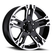 Ultra Maverick 234/235 18x9 +12 6x139.7mm 106.1mm Gloss Black Diamond Cut Accents-Clear Coat