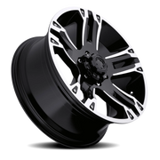 Ultra Maverick 234/235 20x9 +18 6x139.7mm 106.1mm Gloss Black Diamond Cut Accents-Clear Coat