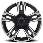 Ultra Maverick 234/235 18x9 +12 6x139.7mm 106.1mm Gloss Black Diamond Cut Accents-Clear Coat