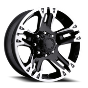 Ultra Maverick 234/235 16x8 -6 8x165.1mm 125mm Gloss Black Diamond Cut Accents-Clear Coat