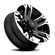 Ultra Maverick 234/235 16x8 -6 8x165.1mm 125mm Gloss Black Diamond Cut Accents-Clear Coat