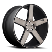 Niche Milan 22x10 +50 5x130mm 71.7mm Matte Black Machined-Dark Tint