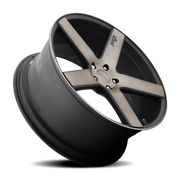 Niche Milan 22x10 +50 5x130mm 71.7mm Matte Black Machined-Dark Tint
