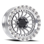 Lock Offroad Mojave 17x9 +1 8x165.1mm 125.2mm Machined Silver Clear Coat