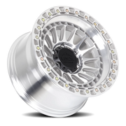Lock Offroad Mojave 17x9 +1 8x180mm 124.3mm Machined Silver Clear Coat
