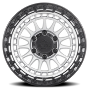 Lock Offroad Mojave 17x8.5 +25 6x139.7mm 95.1mm Matte Silver Matte Black Ring