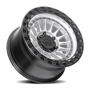 Lock Offroad Mojave 17x9 +1 8x180mm 124.3mm Matte Silver Matte Black Ring