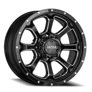 Ultra Nemesis 219 18x9 +12 8x165.1mm 125.2mm Gloss Black Milled Accents-Clear Coat