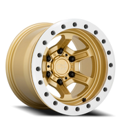 Black Rhino Offshoot Beadlock 15x10 -38 6x139.7mm 112.1mm Gloss Gold Machined Ring
