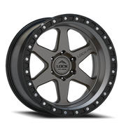 Lock Offroad Olympus 18x9 +1 5x127mm 71.6mm Matte Grey Matte Black Ring