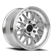 Lock Offroad Onyx 17x9 +1 6x139.7mm 106.2mm Machined Silver Clear Coat