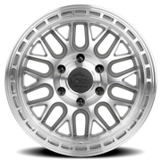 Lock Offroad Onyx 17x9 -12 6x139.7mm 106.2mm Machined Silver Clear Coat