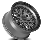 Lock Offroad Onyx 17x9 +1 6x139.7mm 106.2mm Matte Grey Matte Black Ring