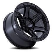 KMC Outrun 17x8.5 -10 5x127mm 71.5mm Matte Black Gloss Black Lip