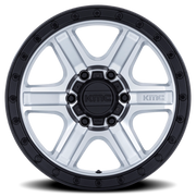 KMC Outrun 17x8.5 -10 6x135mm 87.1mm Machined Silver Gloss Black Lip