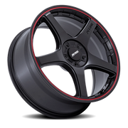 Petrol P2E 17x8 +35 5x100mm 72.56mm Matte Black Red Lip