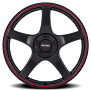 Petrol P2E 17x8 +40 5x110mm 72.56mm Matte Black Red Lip