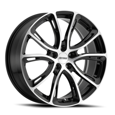 Petrol P5A 17x7.5 +40 5x110mm 72.1mm Gloss Black Machined Cut Face