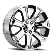 Performance Replica PR113 22x9 +24 6x139.7mm 78.1mm Chrome Matte Black Accents