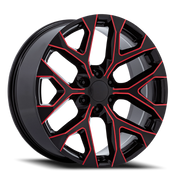Performance Replica PR177 26x10 +24 6x139.7mm 78.1mm Gloss Black Red Milled