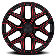 Performance Replica PR177 26x10 +24 6x139.7mm 78.1mm Gloss Black Red Milled