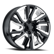 Performance Replica PR202 22x9 +28 6x139.7mm 78.1mm Gloss Black Chrome Accents