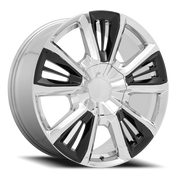 Performance Replica PR212 22x9 +28 6x139.7mm 78.1mm Chrome Gloss Black Accents